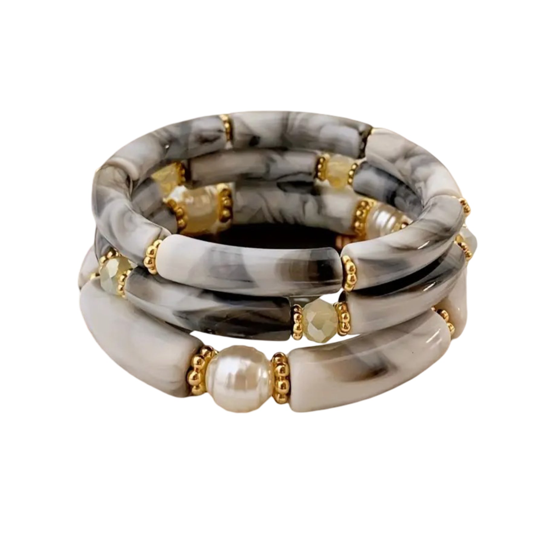 3pcs Boho Vintage Style Acrylic Beaded Bracelet Set for Women