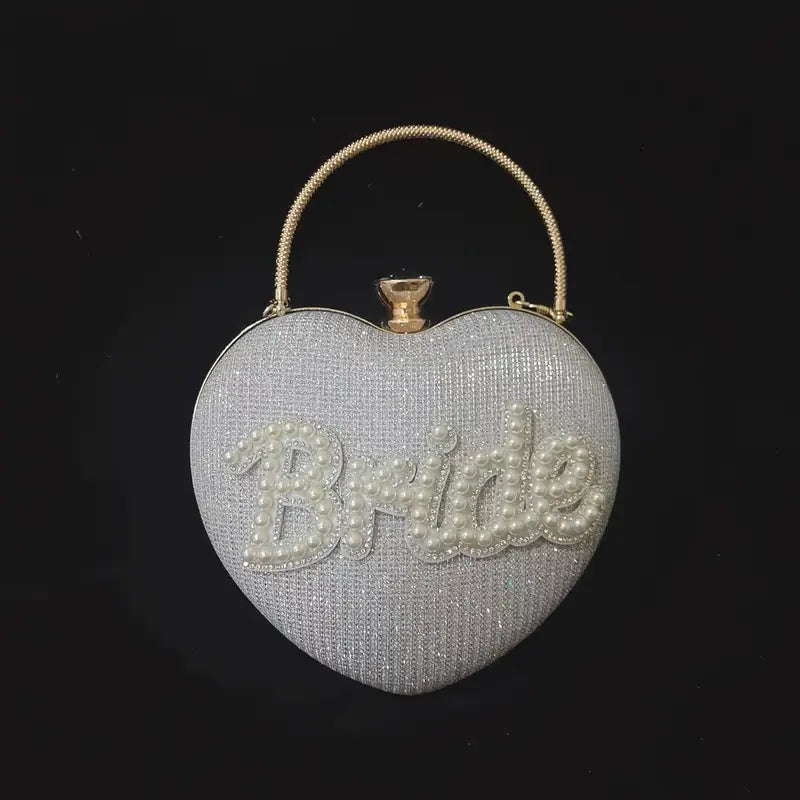 Sparkling Pearl Rhinestone BRIDE Evening Clutch