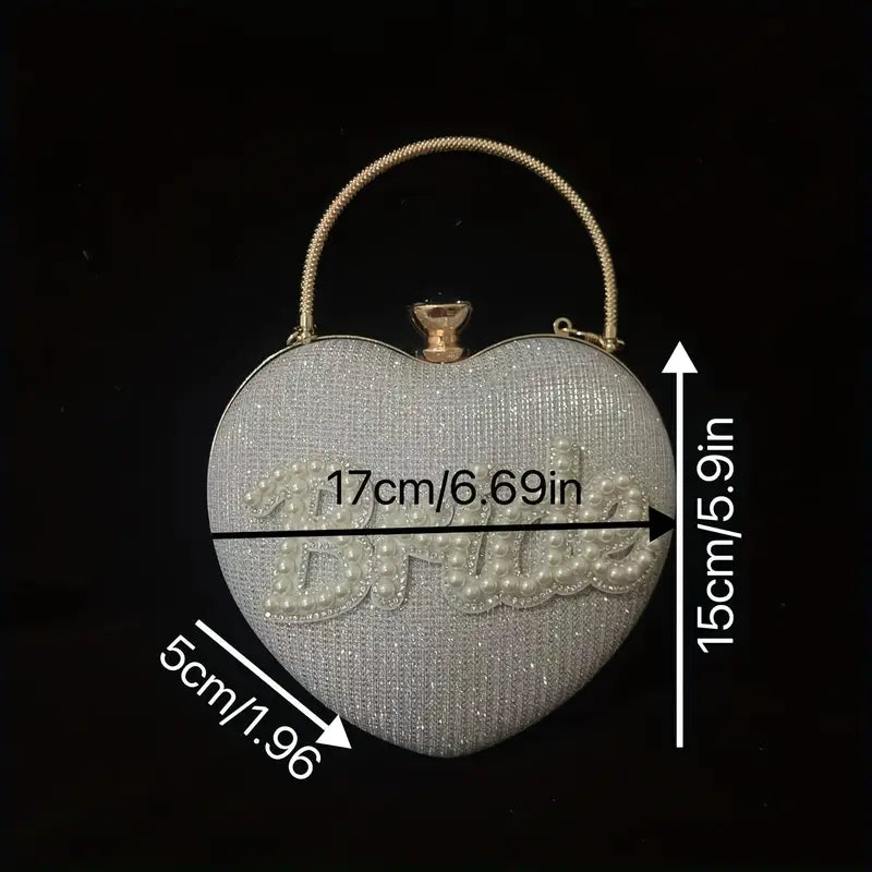 Sparkling Pearl Rhinestone BRIDE Evening Clutch