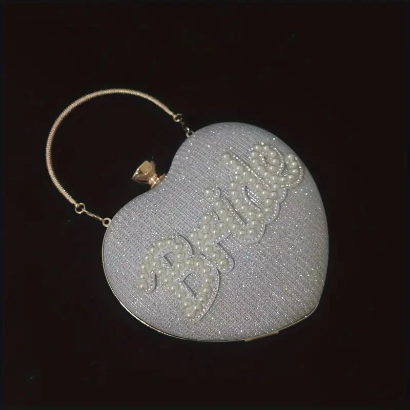 Sparkling Pearl Rhinestone BRIDE Evening Clutch