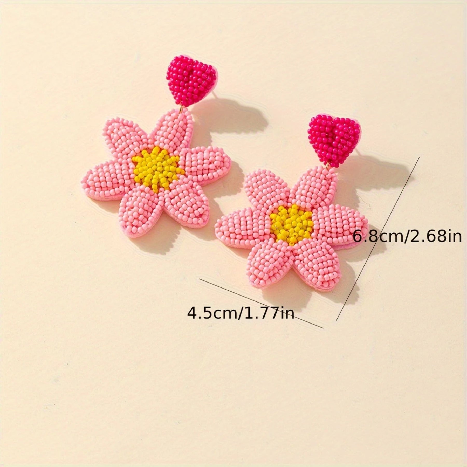 Boho-Chic Beaded Flower Drop Earrings for Women