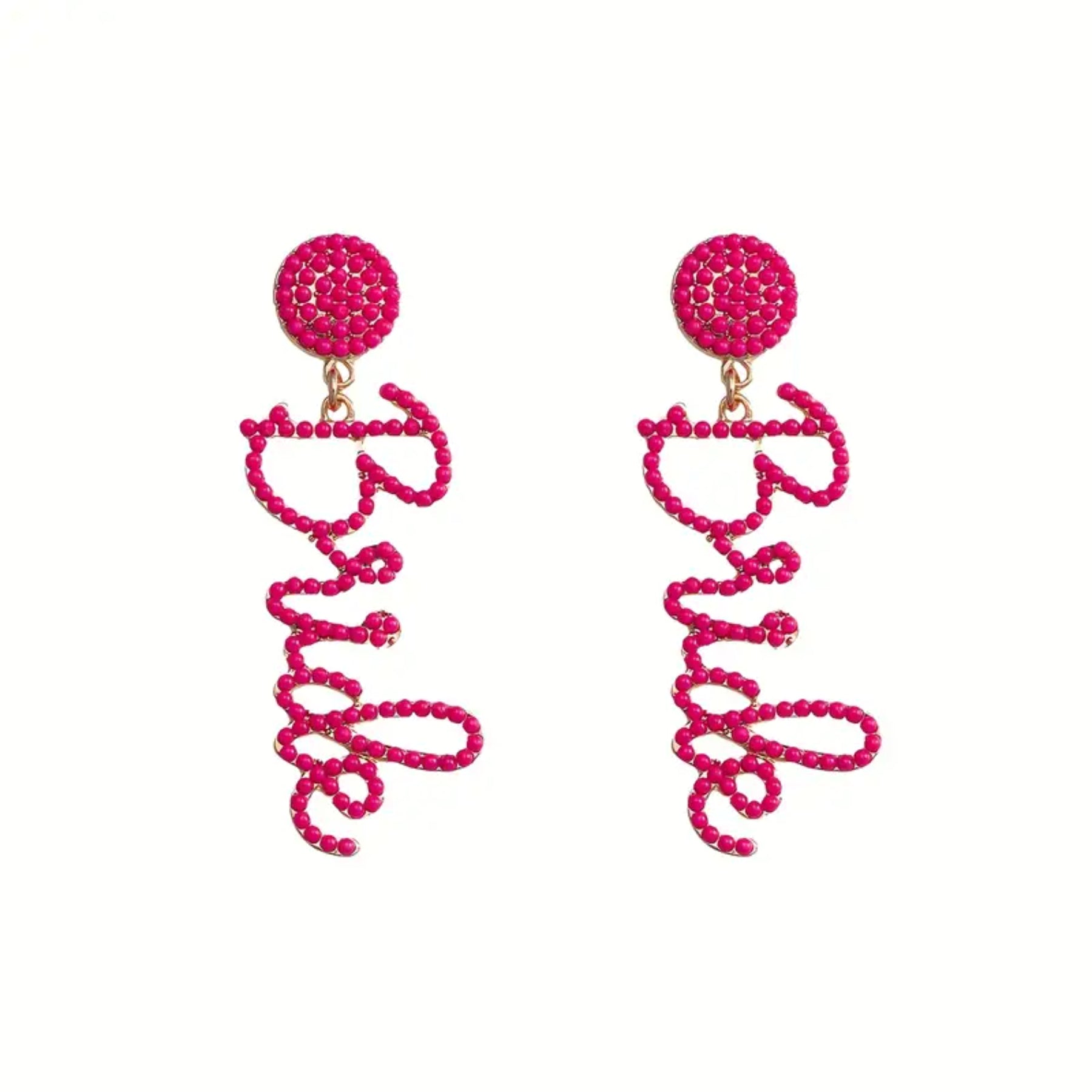 Handmade Beadwork "Bride" inscription Earring for wedding wearing and gifts