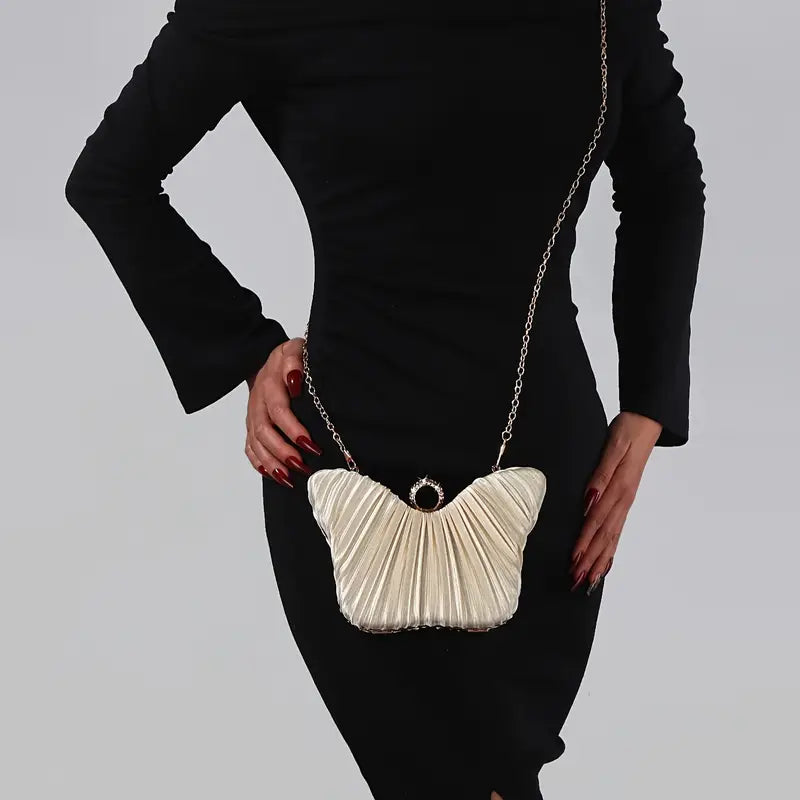 Elegant Champagne Butterfly Clutch for Women