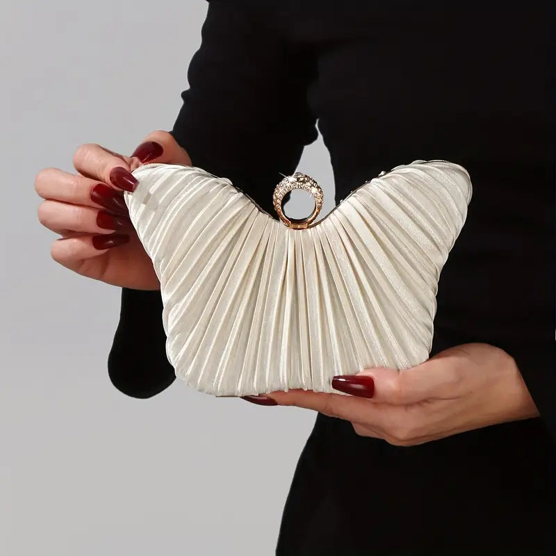 Elegant Champagne Butterfly Clutch for Women