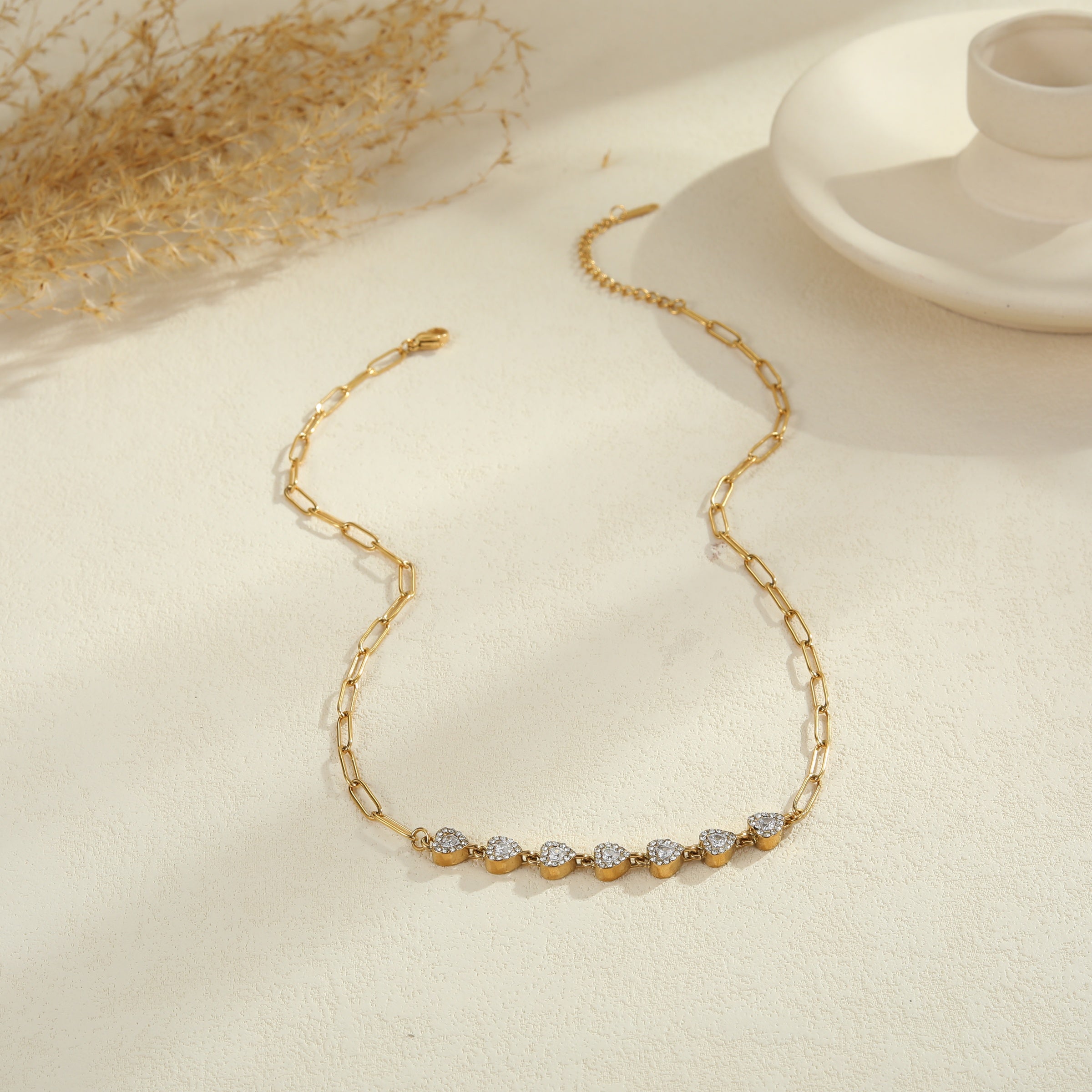 18k Gold Plated Stainless Steel Diamond-Accented Bracelet