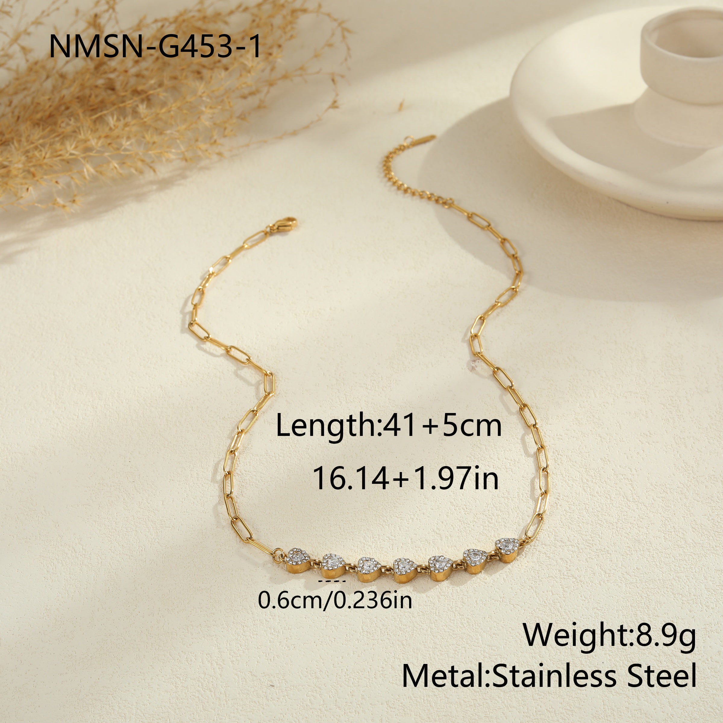 18k Gold Plated Stainless Steel Diamond-Accented Bracelet