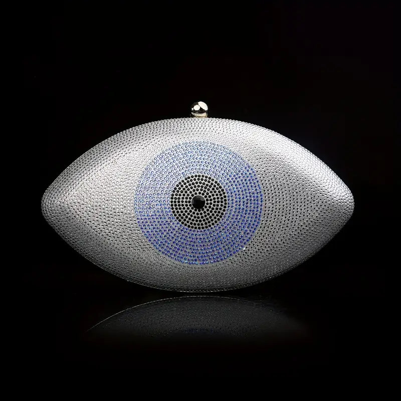 Gorgeous Glittering Rhinestone Double-Sided Evil Eye Pattern Clutch