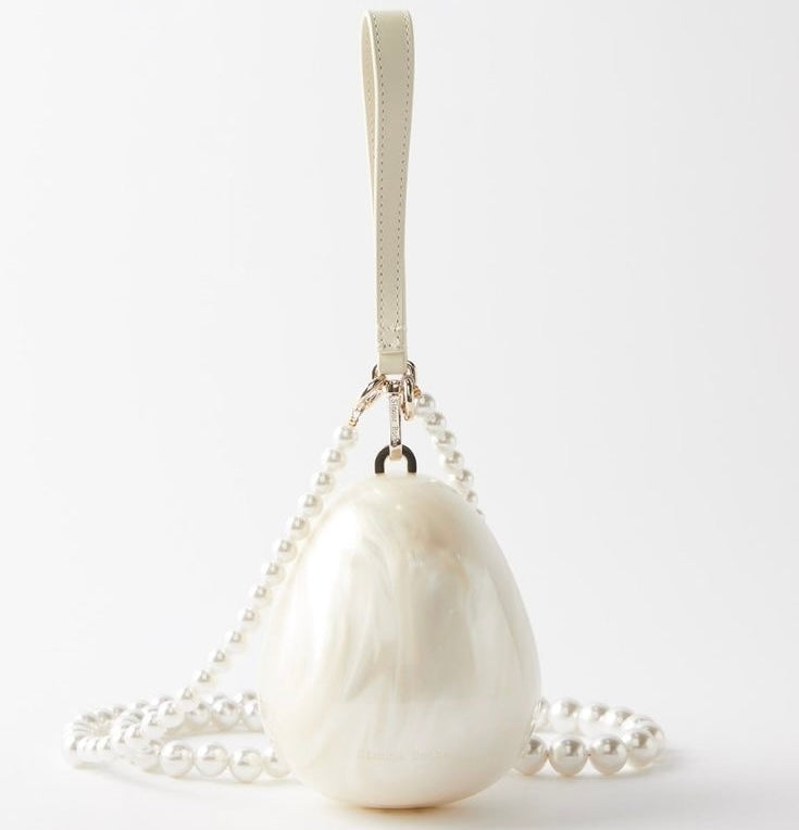 Elegant Pearl Mini Clutch Bag with Chain Strap