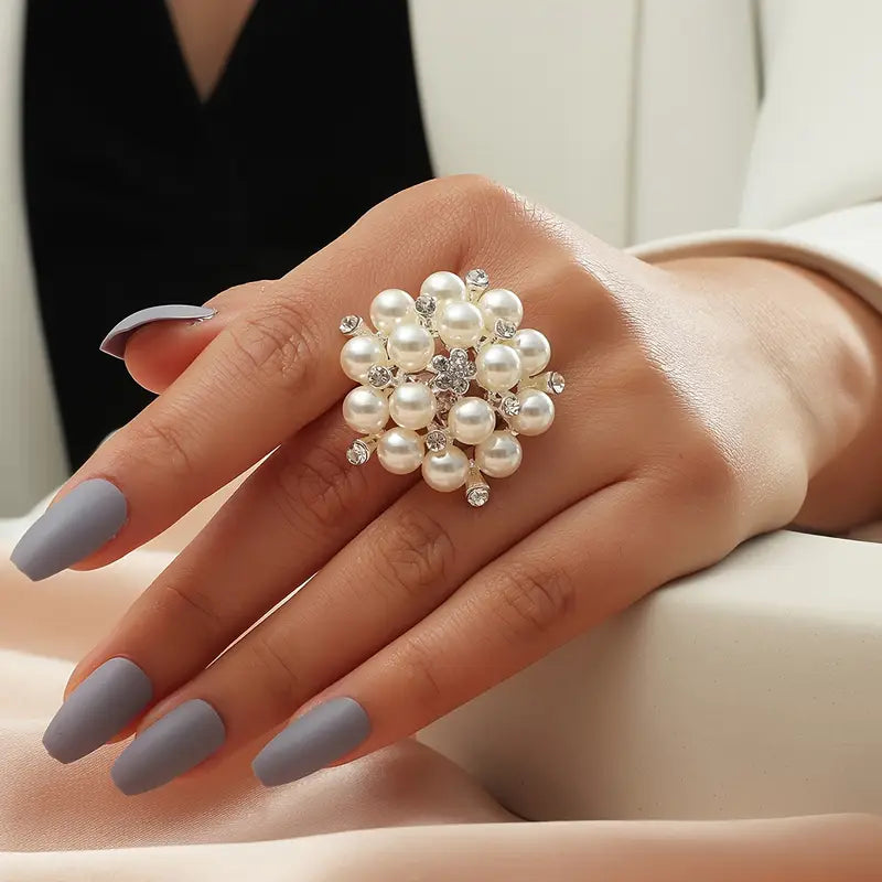 French Style Electroplating Silvery Romantic Ring for party