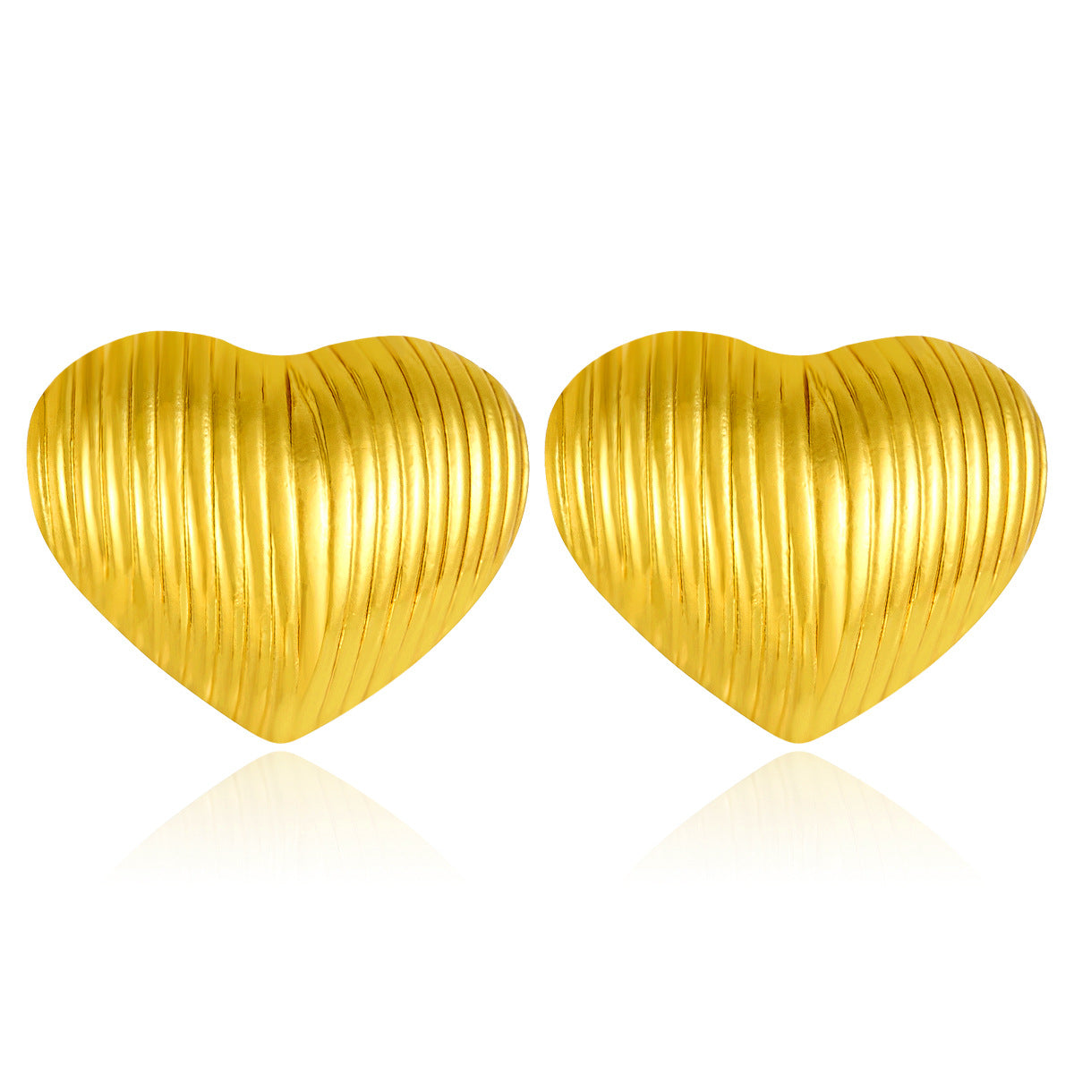 18k Gold Plated Love Heart Stud Earrings