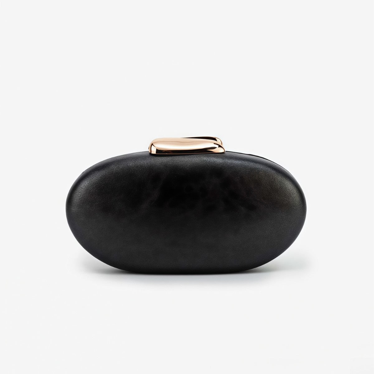Designer PU Leather Luxury Clutch Women - Trendy Black Oval Purse