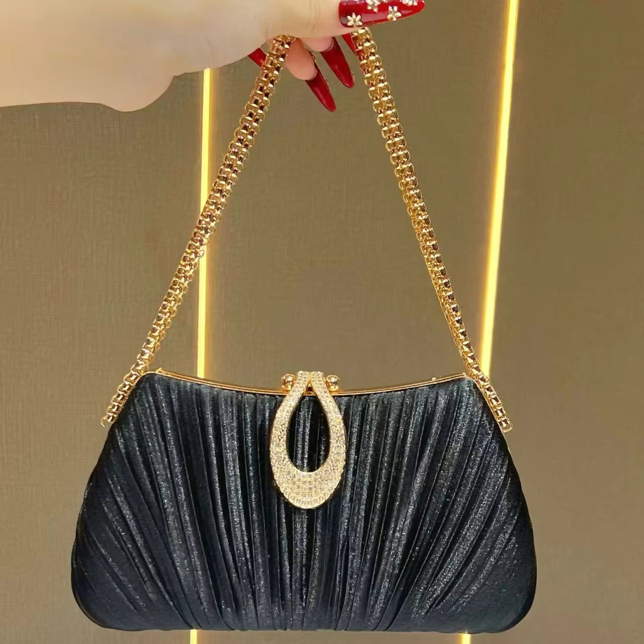Evening Luxury Solid Color Chain Party Handbag for Women