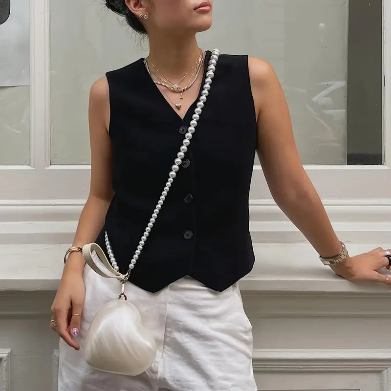 Mini Heart-Shaped Acrylic Clutch Bag for Women with Removable Beaded Strap