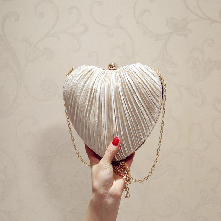 Heart-Shaped Clutch Bag Mini Evening Bags White