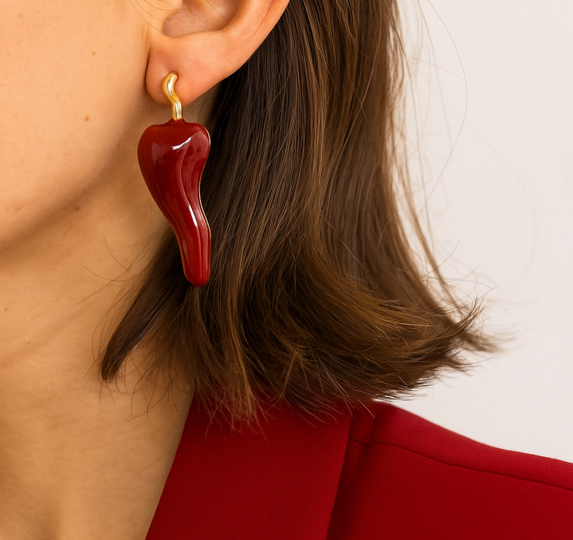 Chic Red Pepper Earrings - Unique & Delicate Design