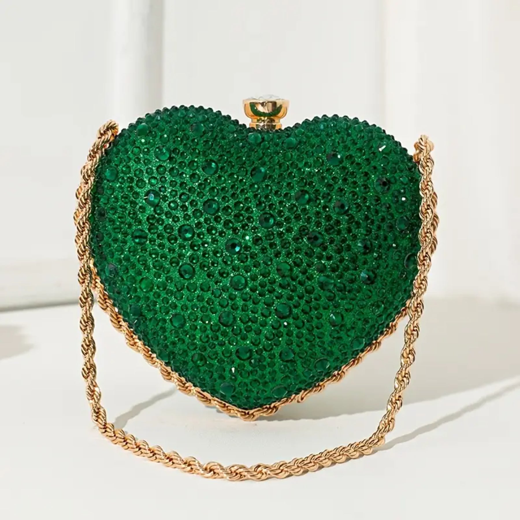 Elegant Heart-Shaped Rhinestone Evening Clutch for Party