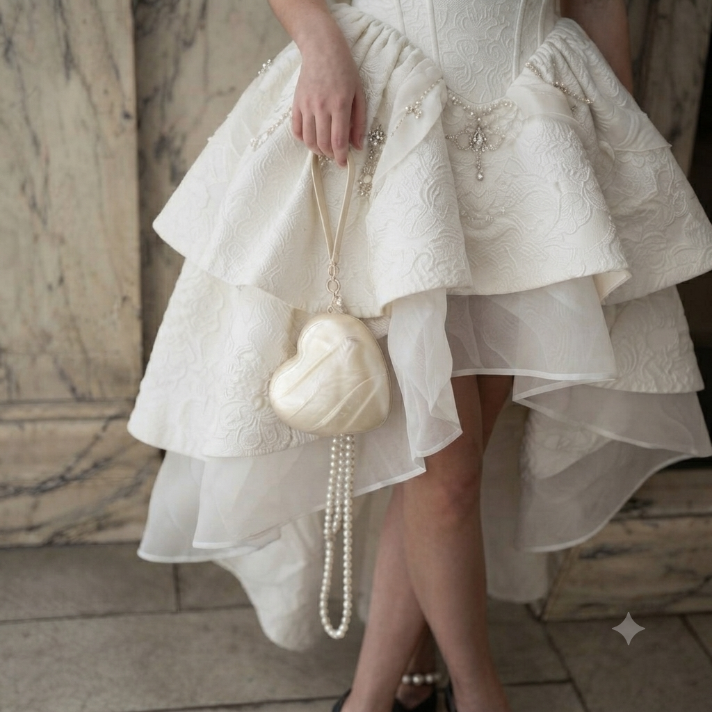 Mini Heart-Shaped Acrylic Clutch Bag for Women