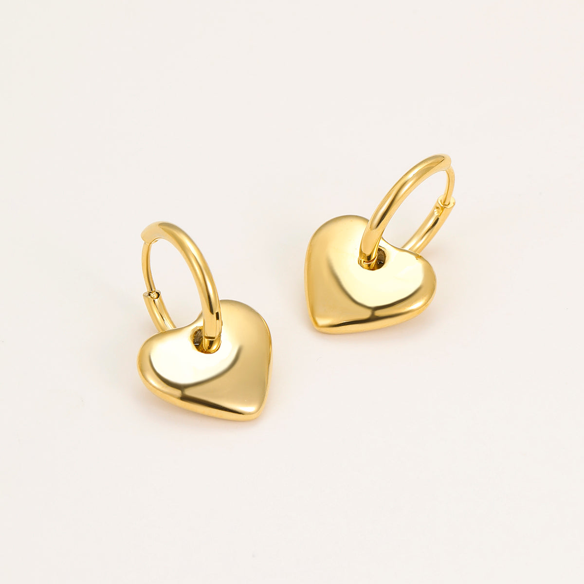 18k Gold Plated Luxury Love Heart-Shaped Hoop Earrings