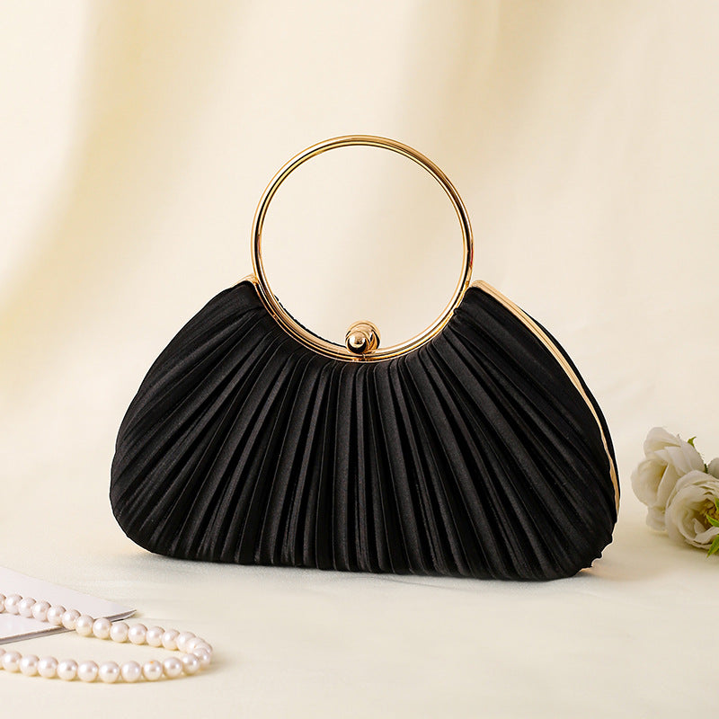 Luxury Satin Pleated Evening Clutches for Women
