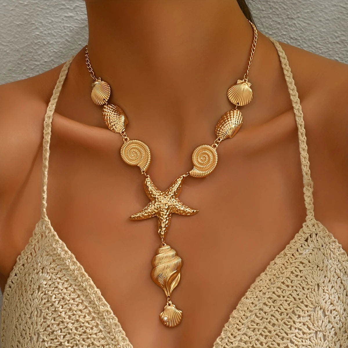 Ocean Vacation Style Women's Y-Shaped Necklace