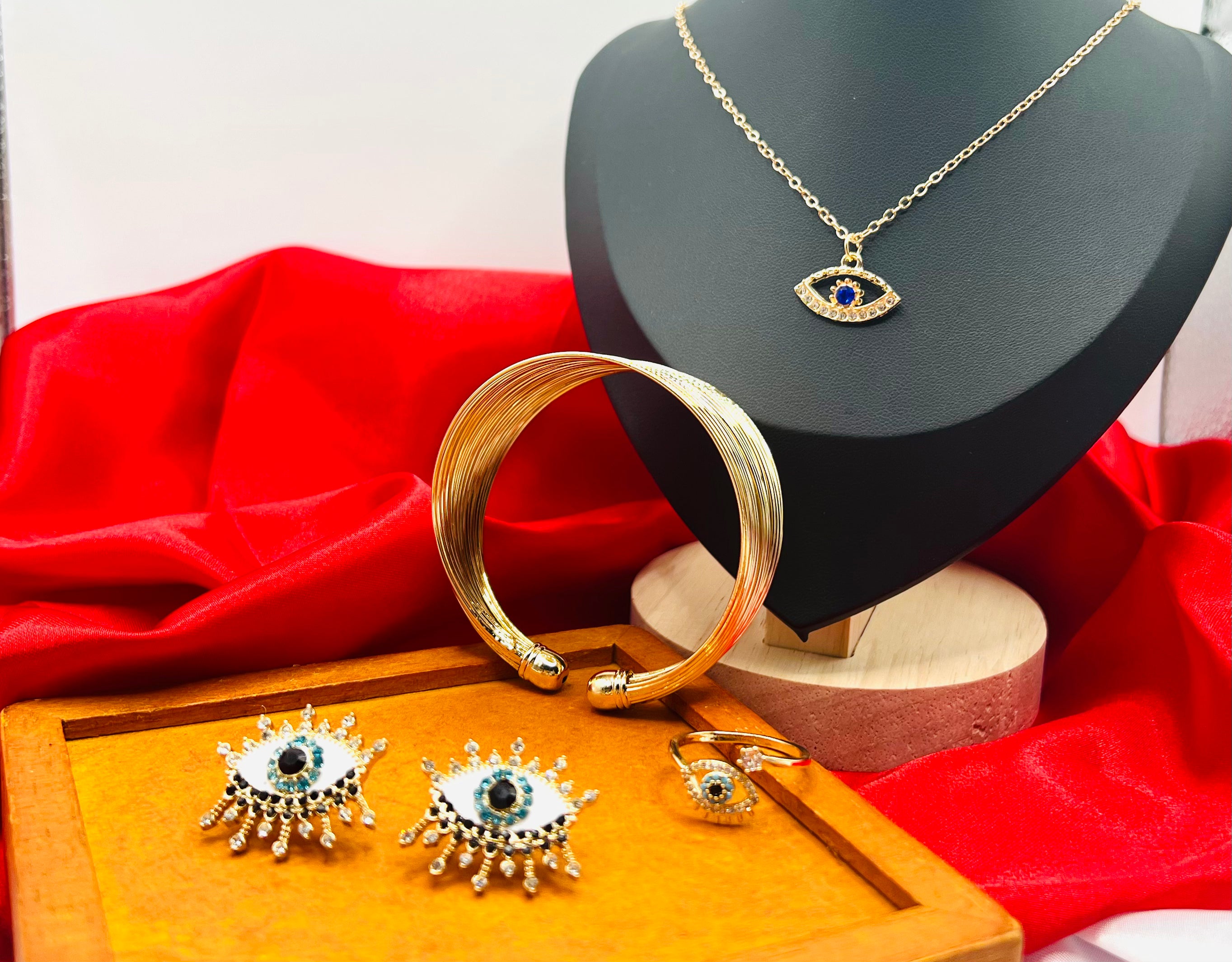 Elegant Evil Eye Jewellery Combo Set (4pcs)