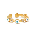 18K Gold Plated Evil Eye & CZ Stacking Ring
