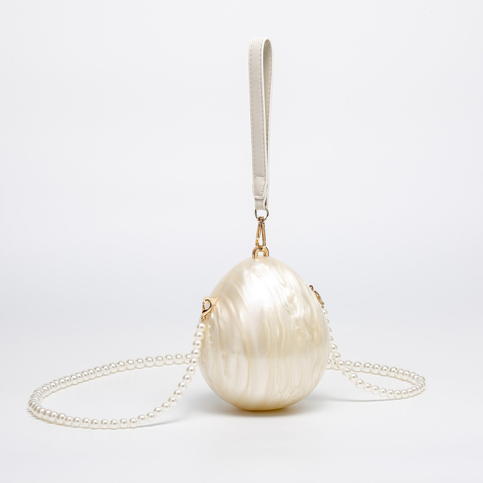 Elegant Acrylic Clutch Bag with Pearl Strap ( Big)