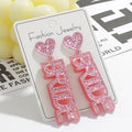Acrylic 'BRIDE' Wedding Earrings with Stainless Steel Posts