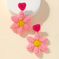 Boho-Chic Beaded Flower Drop Earrings for Women