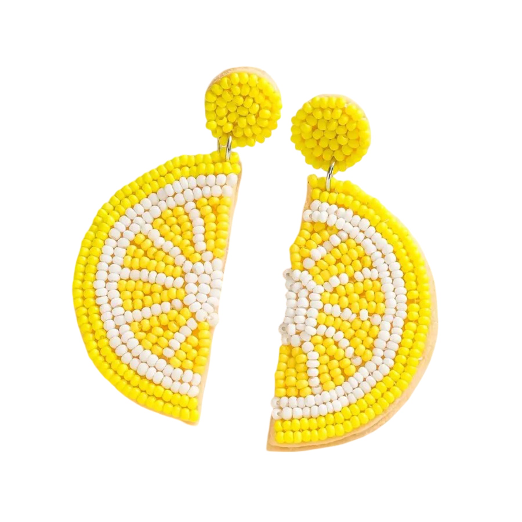 Bohemian Handmade Beaded Lemon Earrings – Colorful Fruit Jewellery for Women