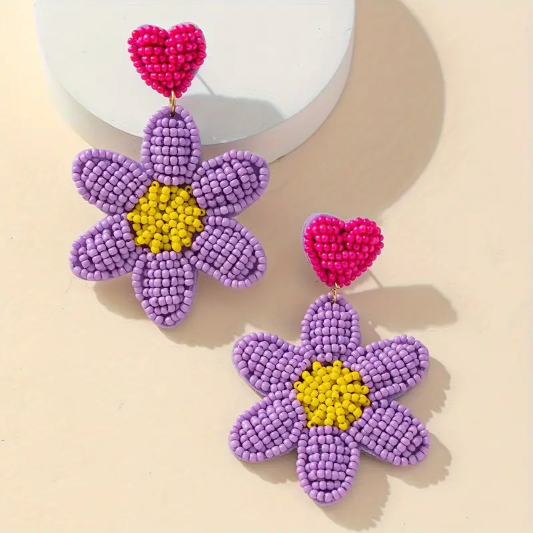 Boho-Chic Beaded Flower Drop Earrings for Women