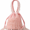 Handcrafted Blush Pink Crystal-Beaded Potli Bag with Ornate Tassels