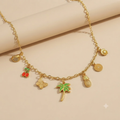 18k Gold Plated Bow Butterfly Charm Necklace for Women
