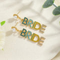 Wedding Bridal Party "BRIDE" Dangle Earrings