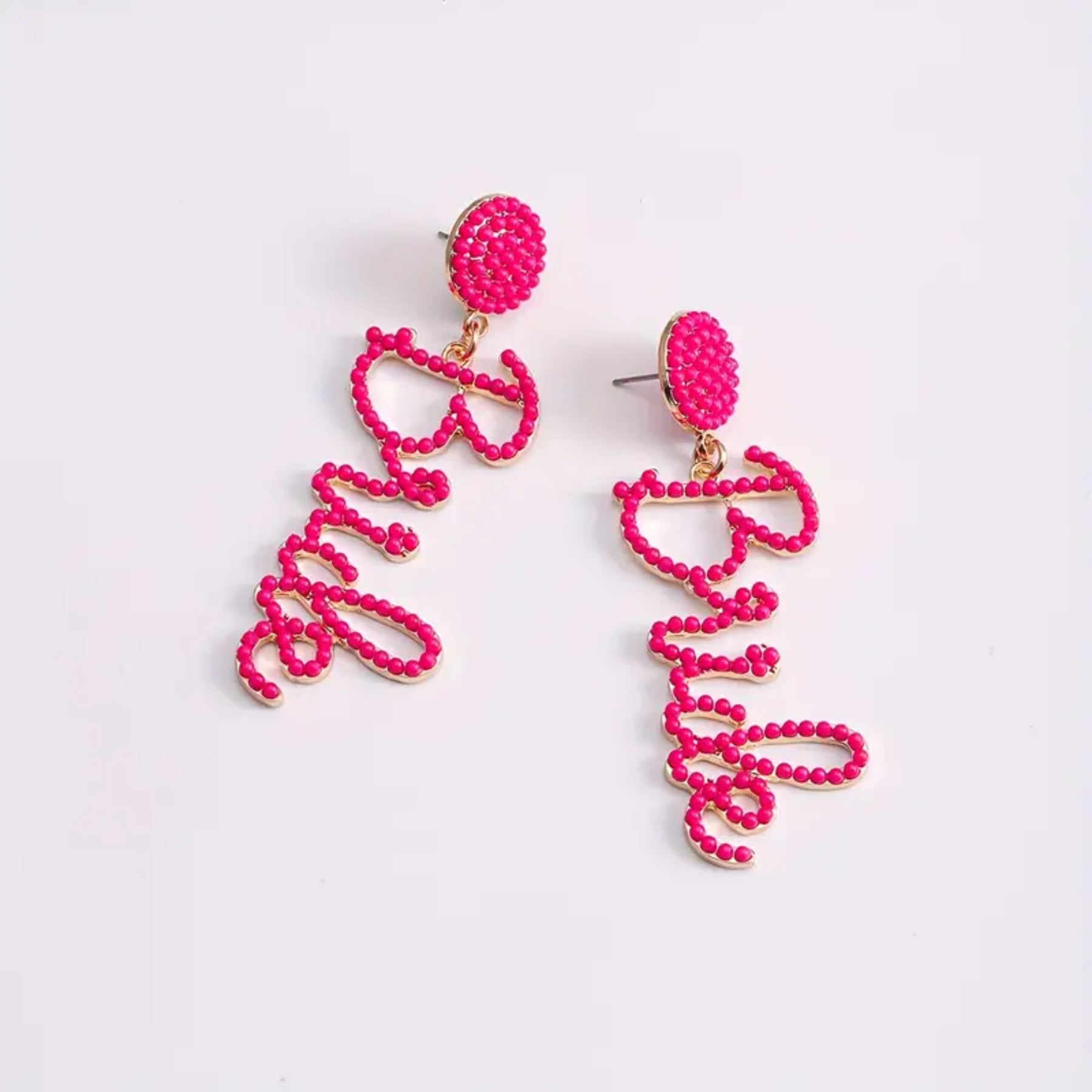 Handmade Beadwork "Bride" inscription Earring for wedding wearing and gifts