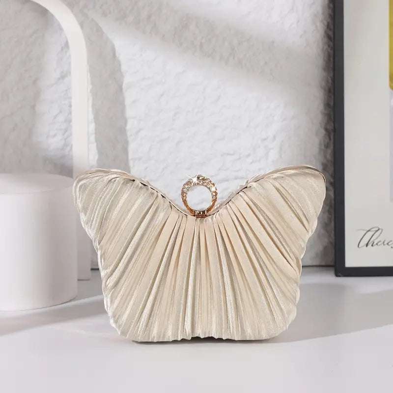 Elegant Champagne Butterfly Clutch for Women