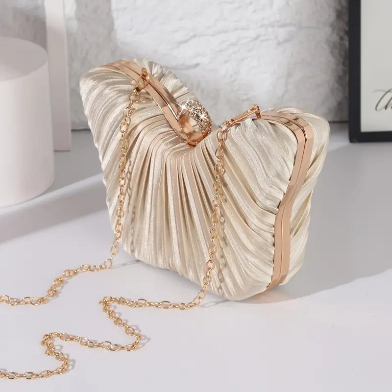 Elegant Champagne Butterfly Clutch for Women