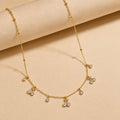 18K Gold Plated Cherry Blossom Dainty Charm Necklace