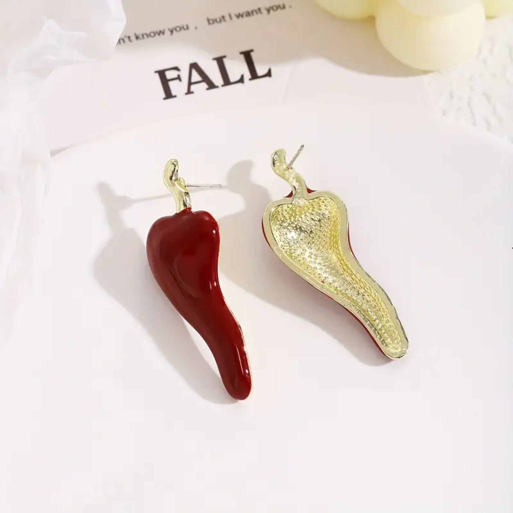 Chic Red Pepper Earrings - Unique & Delicate Design