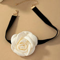 Elegant Floral Choker Necklace for Women-Golden-Tone Clasps