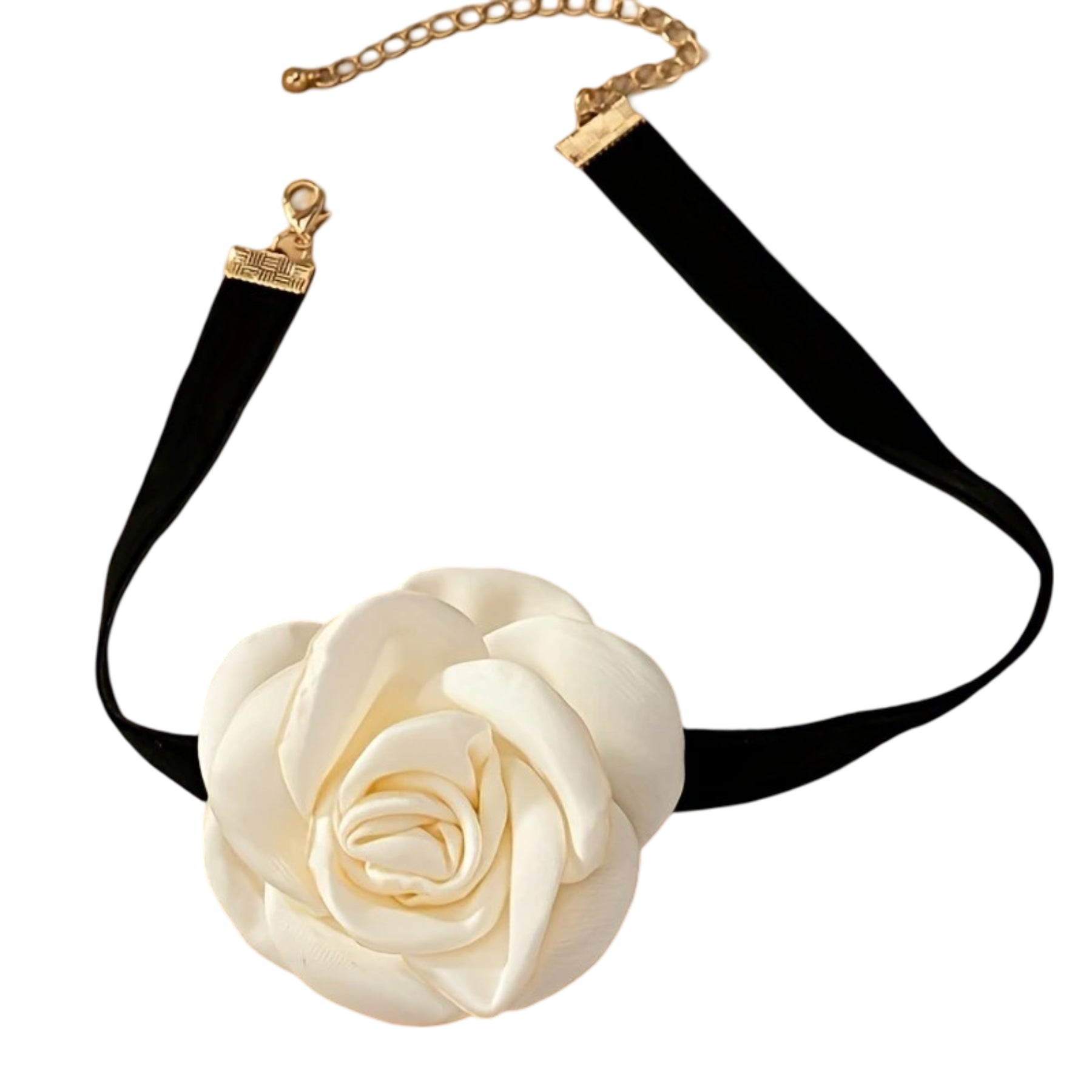 Elegant Floral Choker Necklace for Women-Golden-Tone Clasps