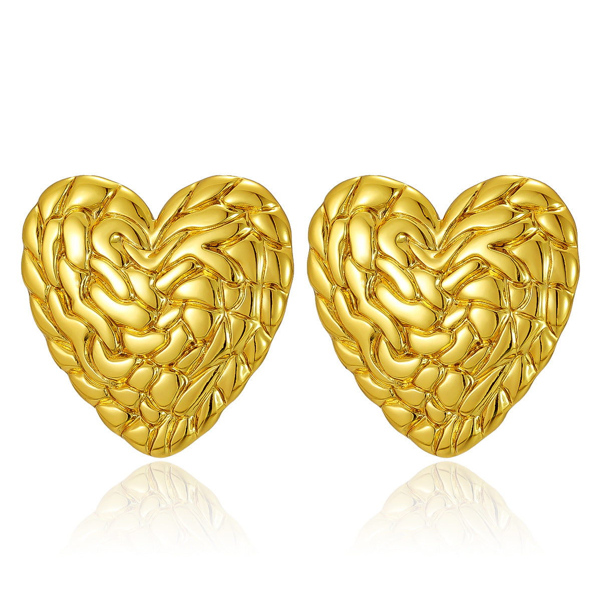 18k Gold Plated European Style Heart Shaped Earrings for Women