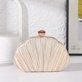 Elegant Shell Shape Design Evening Clutch for Women- Champagne
