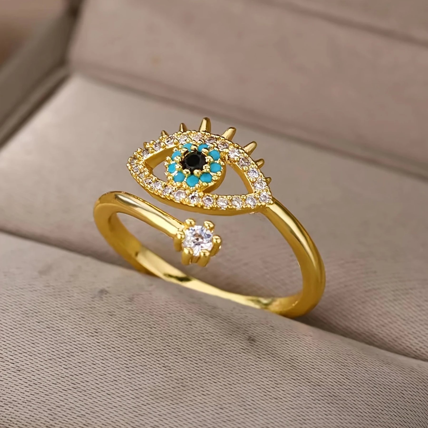 1pc Adjustable Evil Eye Ring For Women