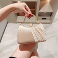 Elegant Evening Clutch with Golden Accents- Apricot