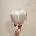 Heart-Shaped Evening Clutch Bag Creamy-white