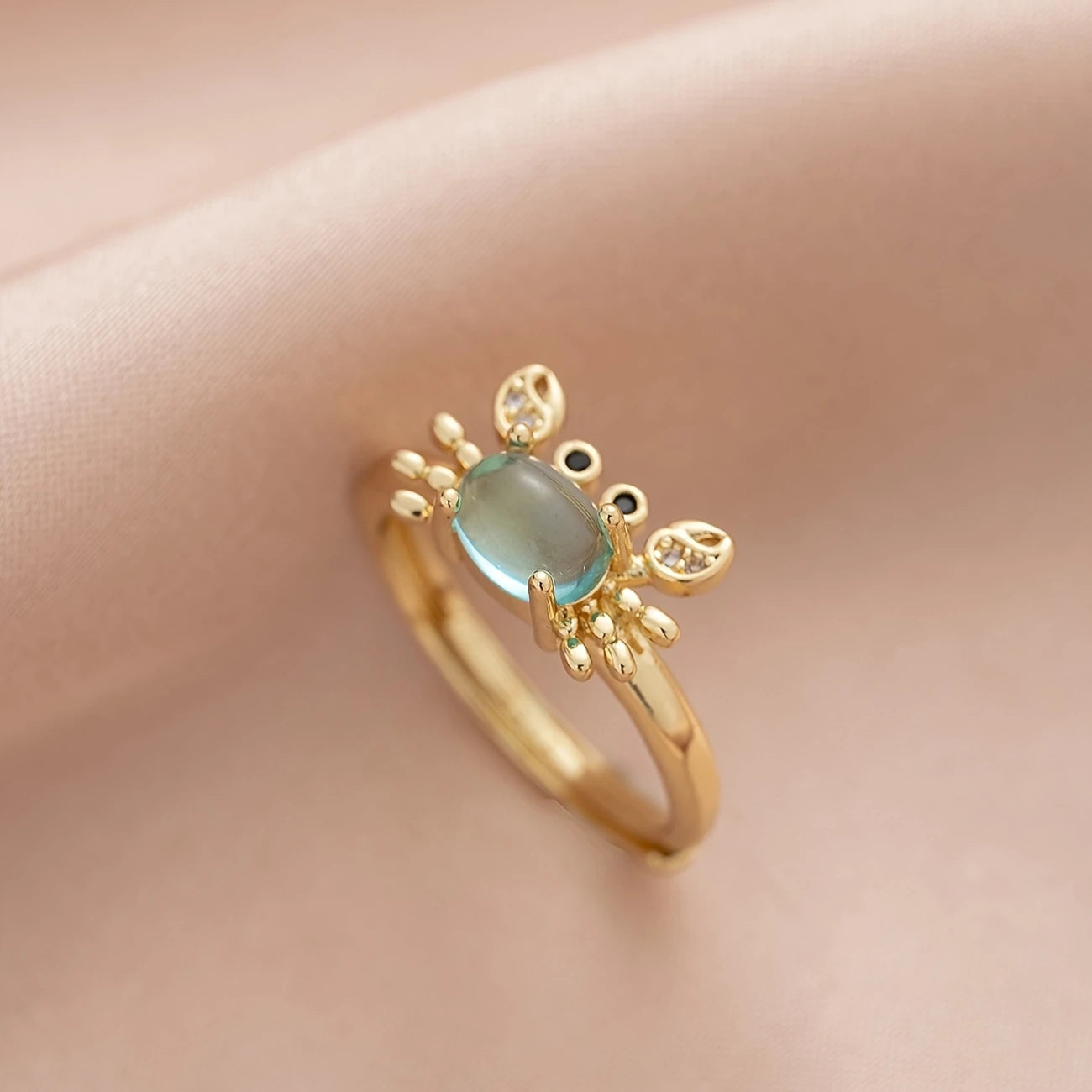 Elegant Adjustable Mini Crab Ring for Women