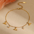 18k Gold Plated Fish Tail Thin Chain Charm bracelet