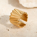 Stainless Steel 18K Gold Plated Adjustable Number Ring for Women