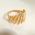 Trendy Fashion 18K Gold Plated Adjustable Irregular Open Ring for women